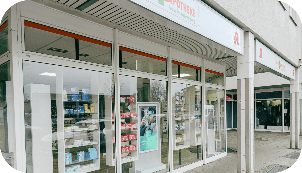 Aussenfotografie der Apotheke in Katernberg