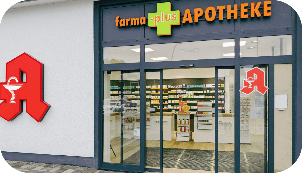 Aussenfotografie der Apotheke in Gladbeck